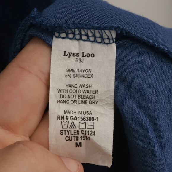 Lyss Loo Womens Open Front Cardigan Sweater Long Sleeve Size M Slate Blue EUC - Picture 5 of 5